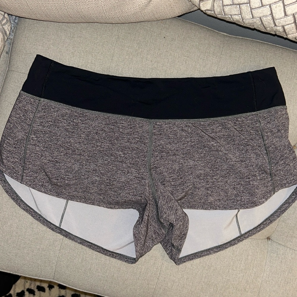 Grey heather size 8 2.5 low rise speed up shorts